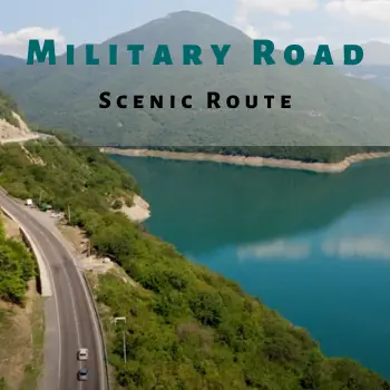 Military Road Georgia drone view
