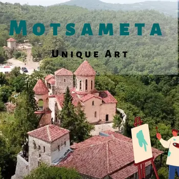 Motsameta Monastery drone view